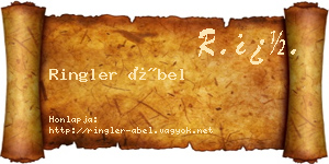 Ringler Ábel névjegykártya